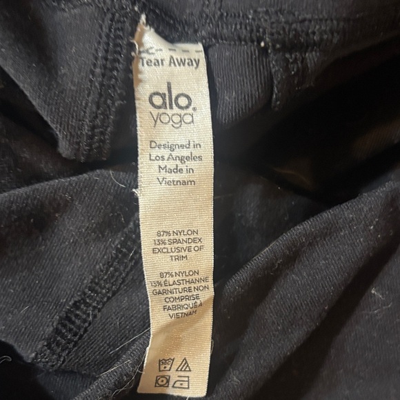 ALO Yoga Black Leggings with White Trim - Picture 4 of 4